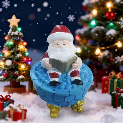 Christmas Santa Bubble Bath Lamp - Cute Santa Reading Books USB LED Decor Lamp