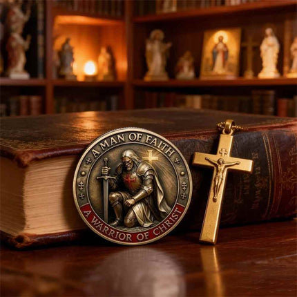 2Pcs Religious Faith Commemorative Coin Christian Collectible Medal