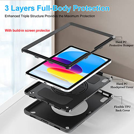 Shockproof Rugged Outdoor Case for 2025 iPad Air 13" M3 - Built-in Pencil Slot