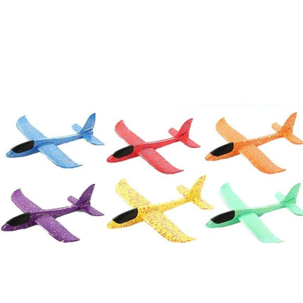 48CM Foam Glider Stunt Plane, Hand Thrown Outdoor Toy with Headlight, Color Random