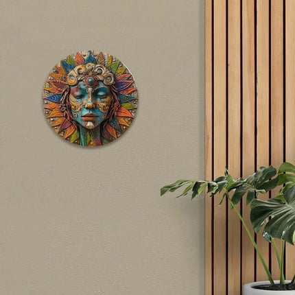 20cm Circular Wooden Wall Art Boho Garden Wall Hanging Decor Witchy Boho Gift