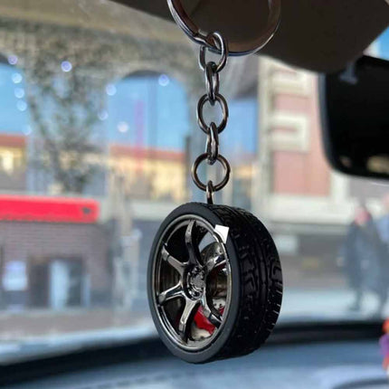 Chain Brake Discs Key Ring Simulation Tire Car Wheel Keychain RIM Wheel Keyring