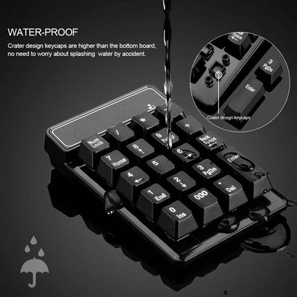 2.4Ghz Wireless Numeric Keypad Mechanical Feel Number Pad Keyboard 19 Keys