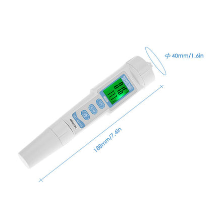 3 in 1 Water Quality Tester Monitor Pen Type pH & EC & TEMP Meter Acidometer AU