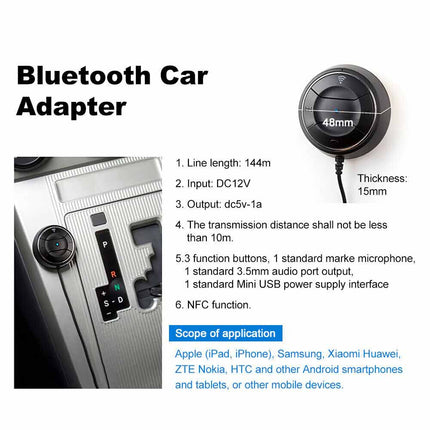 Bluetooth Handsfree Car Kit Bluetooth Music Audio Receiver Wireless NFC AUX