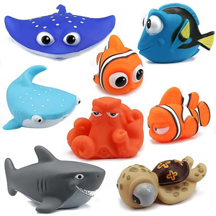 8Pcs Cute Ocean Animal Squirt Bath Toys, Floating Baby Water Play Toys