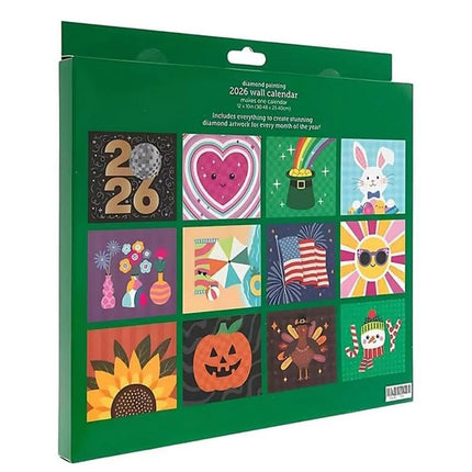 2026 Wall Calendar Diamond Painting Kit - DIY Diamond Art Calendar with 12-Month