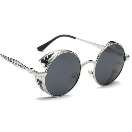 Steampunk Polarized Sunglasses Men Women UV400 Driving Retro Round Glasses