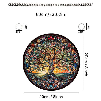 3 Pcs Tree of Life Acrylic Hanging Ornament Indoor Outdoor Home Garden Wall Art Decor