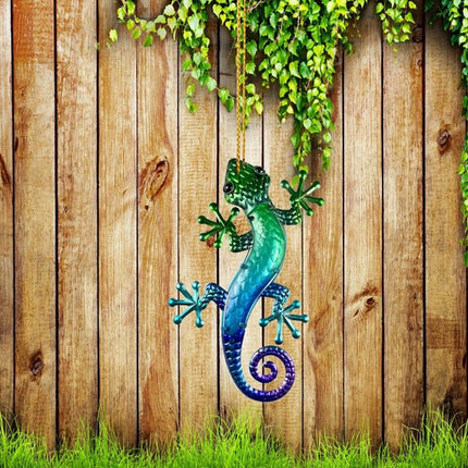 4Pcs Colorful Acrylic Gecko Lizard Decor • Garden Art Wall Hanging Fence Ornament