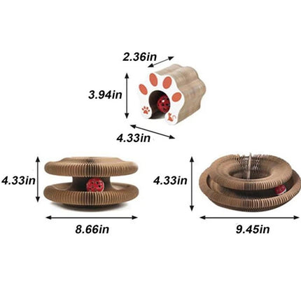 Transformable Kitty Kurlz Cat Toy, Wear-Resistant Ball & Scratch Pad