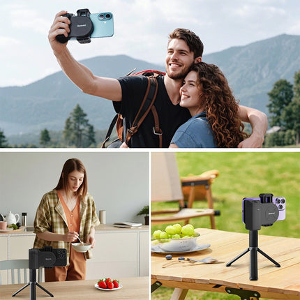 Clip Style Bluetooth Phone Camera Handle Grip, Portable Selfie Stabilizer with Remote Shutter