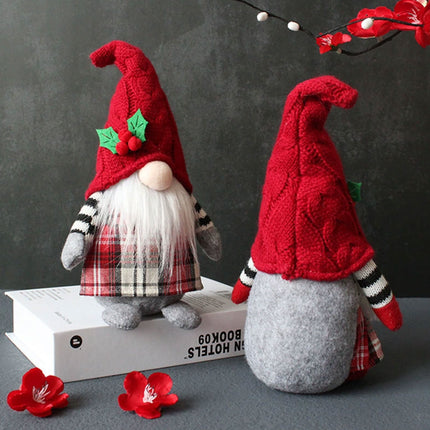2Pcs Christmas Gnome Plush Dolls Xmas Dwarf Elf Home Decor Ornaments