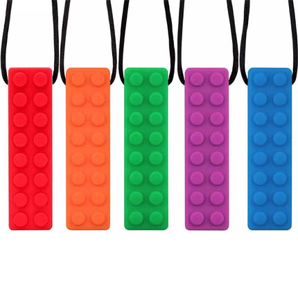 5pcs Kids Adults Sensory Chew Necklace Autism ADHD Biting Gem Chew Teething Toys