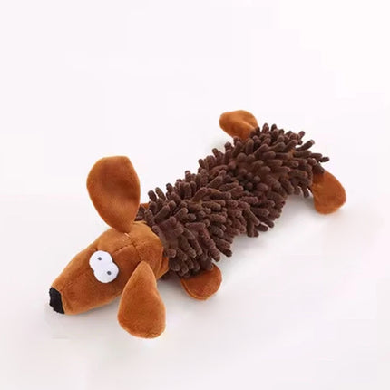 Puppy Chew Toy for Small Dogs: Durable, Squeaky & Brown Animal Shaped