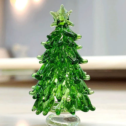Cute Crystal Tree Figurine , Christmas Miniature Tree Home Decor with Protective Cover