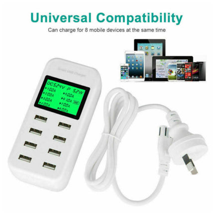 USB Hub Charging Station 8 ports Phone Charger Multi Dock Charger Power Adapter