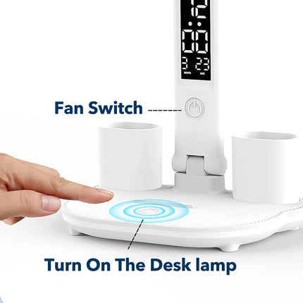 4 IN 1 LED Desk Lamp with Fan Dimmable Reading Lamp Reading Table Night Light
