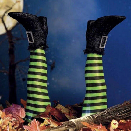 1‑Piece Halloween Witch Leg Prosthetic Ornament, Outdoor Yard Party Decor Prop
