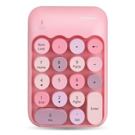 18 Keys Portable Wireless Numeric Keypad, Retro Round Keycap Number Pad