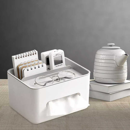 Rectangular Tissue Box Multifunctional Tissue Box Napkin Holder for Living Room