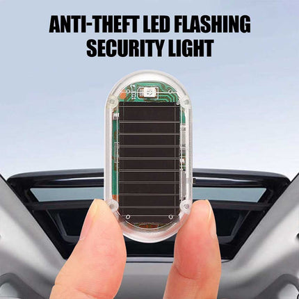 2-Pack Car Solar Dummy Alarm Light Anti-Theft LED Flashing Warning Security Light for Night Use