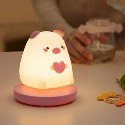 Cute Animal LED Night Light Silicone Bedside Table Lamp Kids Gift Rechargeable