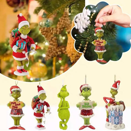 18pc Christmas Grinch Ornaments XMAS Tree Hanging Figure Pendant Decoration Gift 2D