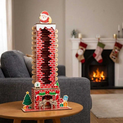 24 Day Xmas Countdown Santa Chimney Advent Calendar, Christmas Puzzle Toy Gift