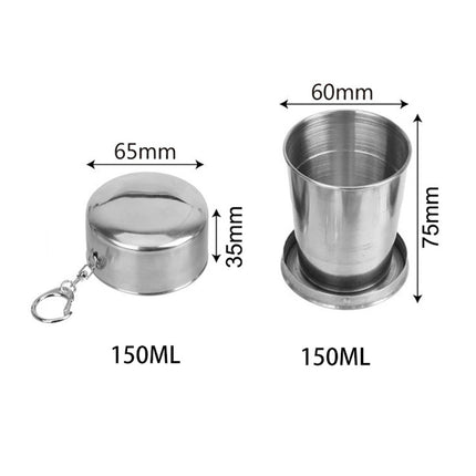 Folding 304 Stainless Steel Telescopic Drinking Cup for Camping Hiking