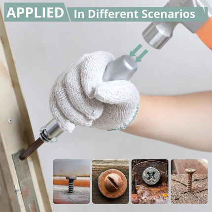 13PCS Manual Impact Driver Set - Handheld Hammer Strike Screwdriver for Tight Screw Removal