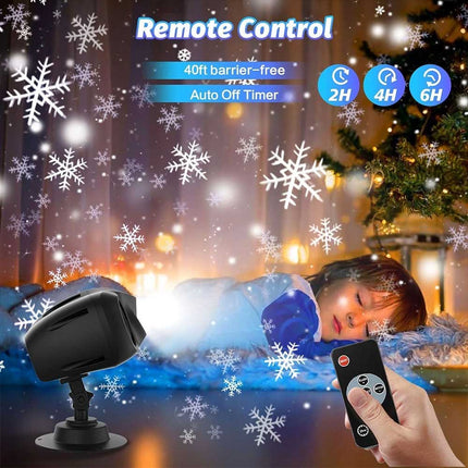 Outdoor LED Christmas Laser Projector – Snowflake Lamp, New Xmas Party Decoration