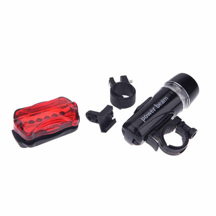 2X Front Rear Bike Light 5 LED Bicycle Tail Lights Waterproof Flashlight