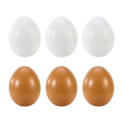 6 Wooden Fake Eggs in Carton, Pretend Play Educational Food Toy