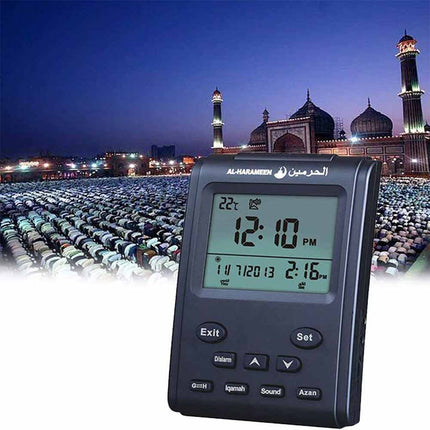 LCD Digital Automatic Mosque Islamic Muslim Prayer Azan Athan Alarm Desk Clock