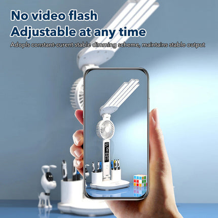 4 IN 1 LED Desk Lamp with Fan Dimmable Reading Lamp Reading Table Night Light