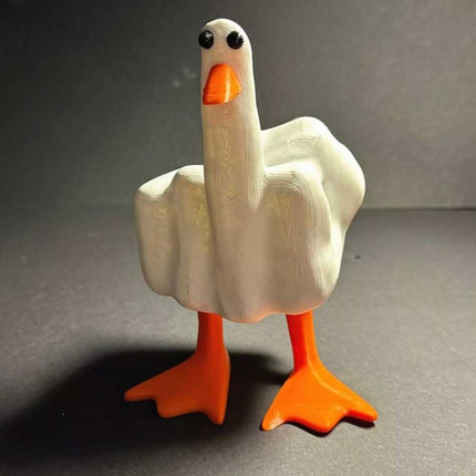 3D Funny Little Duck Resin Figurine Ornament Decor Cute Middle Finger Duck Craft