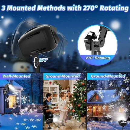 Outdoor LED Christmas Laser Projector – Snowflake Lamp, New Xmas Party Decoration