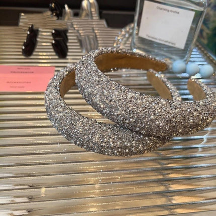 Bling Bling Crystal Pearl Headband for Women and Girls, Elegant Glitter Hair Accessory for Party Wedding Daily Wear