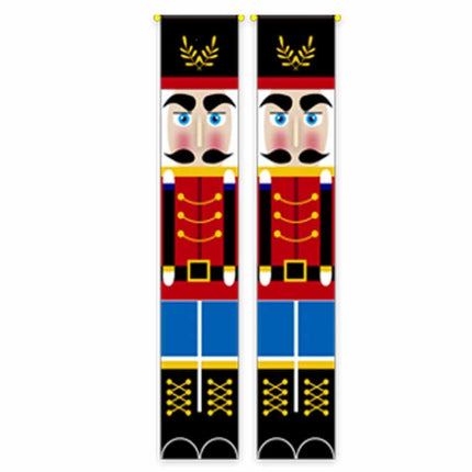180 x 30cm Christmas Nutcracker Soldier Banner, Wall‑Hanging Xmas Party Home Festive Decoration