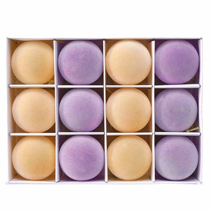 12PCS 6cm Flocked Christmas Balls Xmas Tree Hanging Baubles Ornament Party Decor