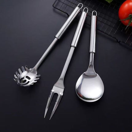 10PCS Stainless Steel Cookware Set with Cooking Utensils & Serving Spoons