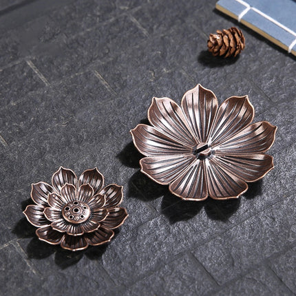 2X Blooming Lotus Censer Stick Incense Holder Cone Incense Burner Ash Catcher
