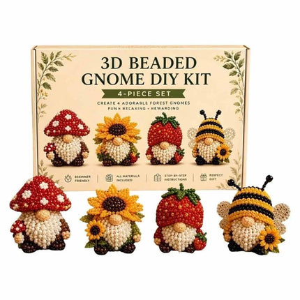 3D Beaded Gnome Craft DIY, Handmade Bead Art Supplies, Beginner Friendly Craft Set for Teens & Adults