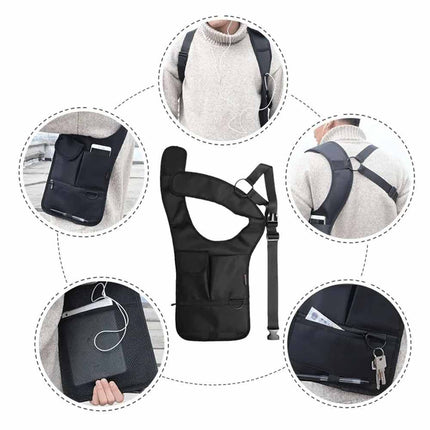 Anti-Pry Hidden Underarm Bag Leather Organizer Case for Tablet & Cards