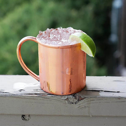 450ML Pure Copper Moscow Mule Mug, Gold Copper Drinking Cup for Coffee Beer Cocktail & Camping