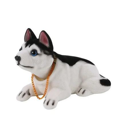 Swing Head Puppy Toy, Shiba Husky Nodding Bobble Figure, Car & Home Decor Gift