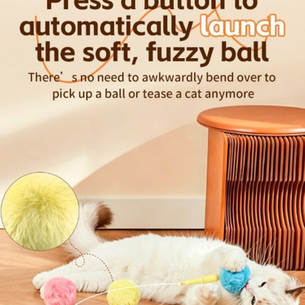 Electric Cat Teaser Toy with Eject & Retrieval, Interactive Play for Indoor Cats