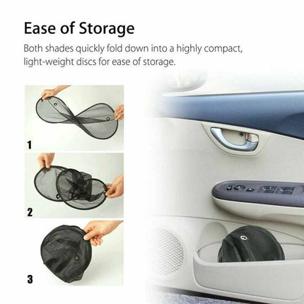 2Pcs Car Sun Shade Cover, Mesh UV Protection for Front Rear Windows