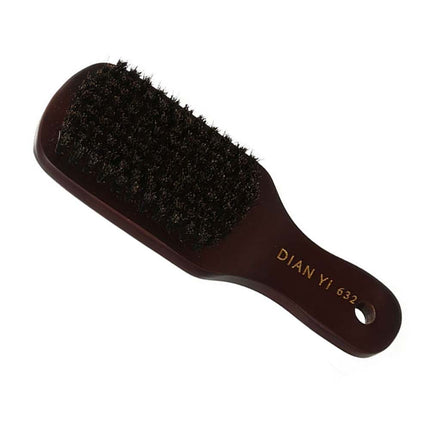 Natural Bristle Paddle Hair Brush, Anti-Static Scalp Massage & Beard Grooming Brush with Dark Wood Handle